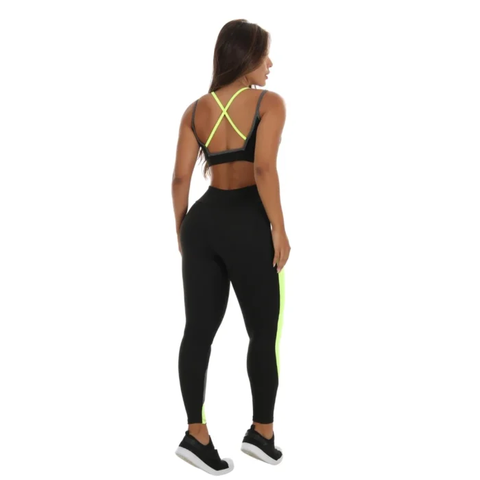 CONJUNTO FITNESS detalhe Em Neon (Calça + Top C/Bojo) - Image 3