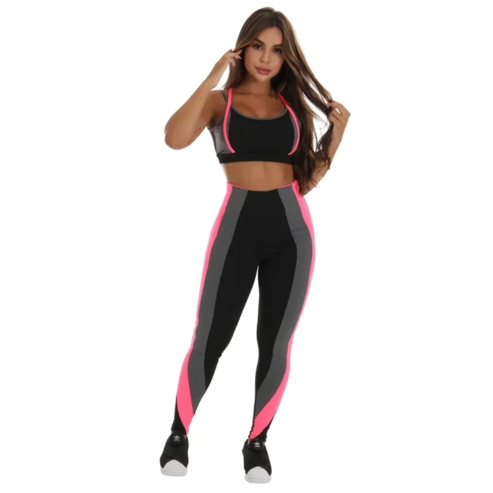 CONJUNTO FITNESS detalhe Em Neon (Calça + Top C/Bojo) - Image 4