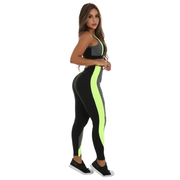 CONJUNTO FITNESS detalhe Em Neon (Calça + Top C/Bojo) - Image 2